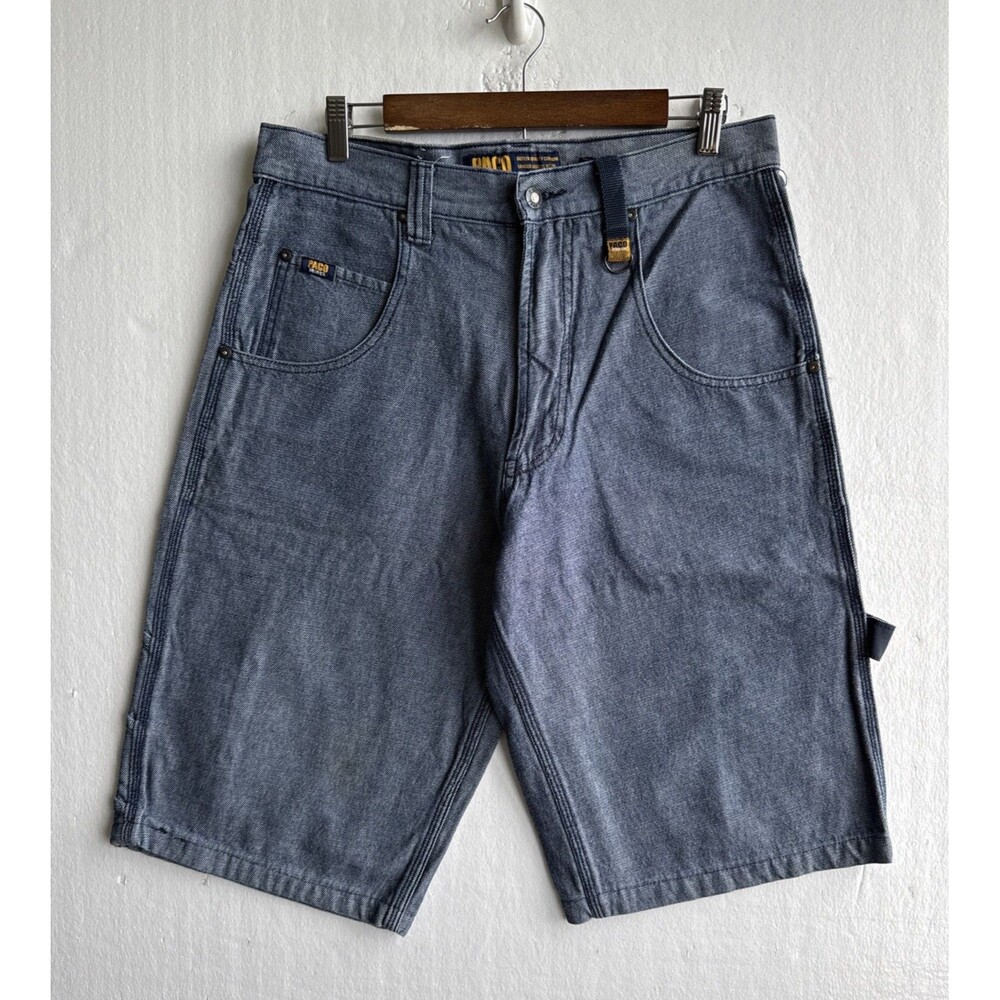Vintage 90's Paco Sport Denim Carpenter Shorts Men's Size 32 Baggy Hip Hop Y2K